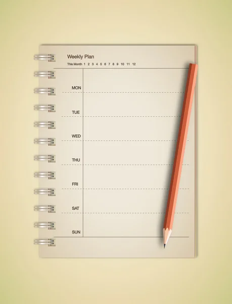 Cuaderno de planificador — Vector de stock