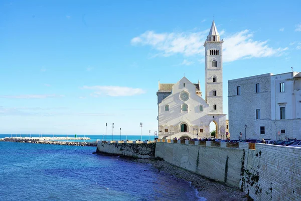 意大利Apulia Trani具有海景的Trani主教座堂 — 图库照片
