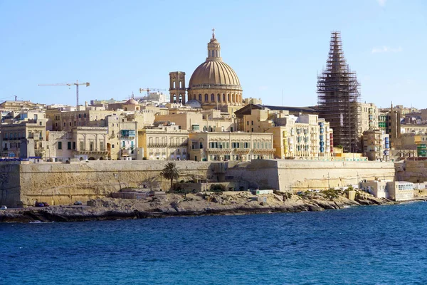 Skyline Valetta Mar Mediterráneo Malta Europa —  Fotos de Stock