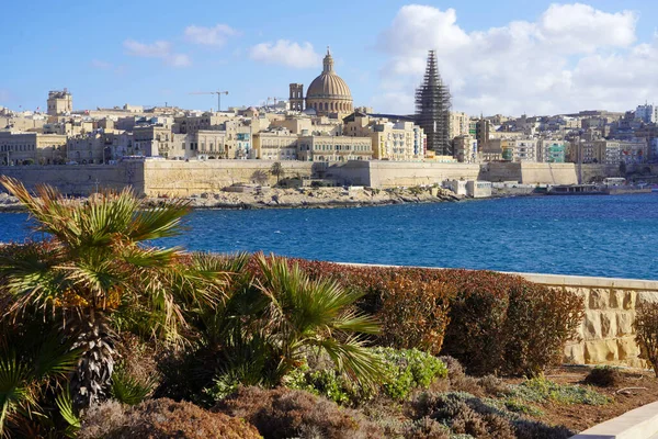 Paisaje Urbano Ciudad Valeta Desde Tigne Point Foreshore Malta —  Fotos de Stock