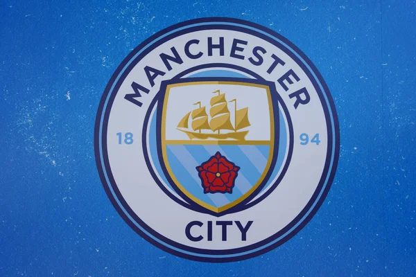 Manchester United Kingdom July 2022 Logo Manchester City Football Club — Zdjęcie stockowe