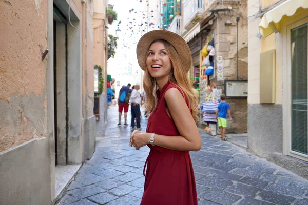 Retrato Jovem Turista Vila Histórica Tropea Calábria Itália — Fotografia de Stock