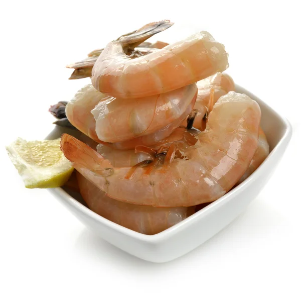 Fresh Shrimps And Lemon — Stock Photo, Image