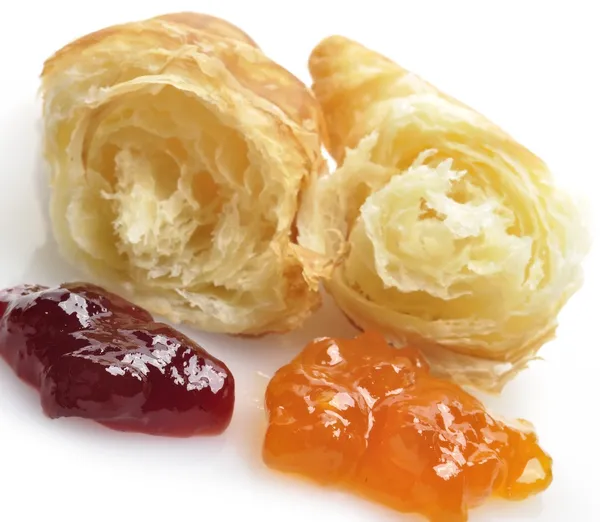 Fresh Croissant And Jam — Stock Photo, Image