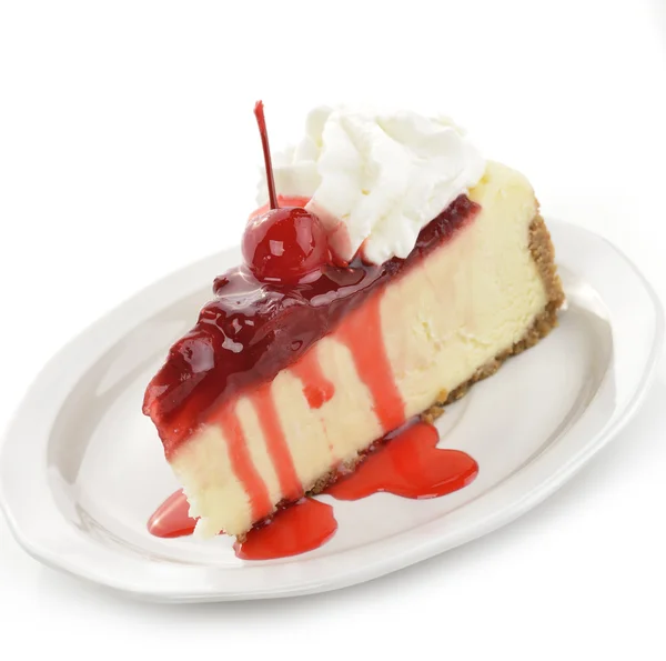 Cherry And Strawberry Cheesecake — Stock Photo, Image