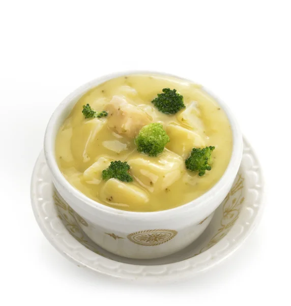 Polévka bramborová, brokolicí a sýrem — Stock fotografie