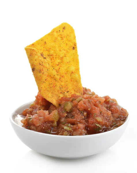 Salsa och chips — Stockfoto