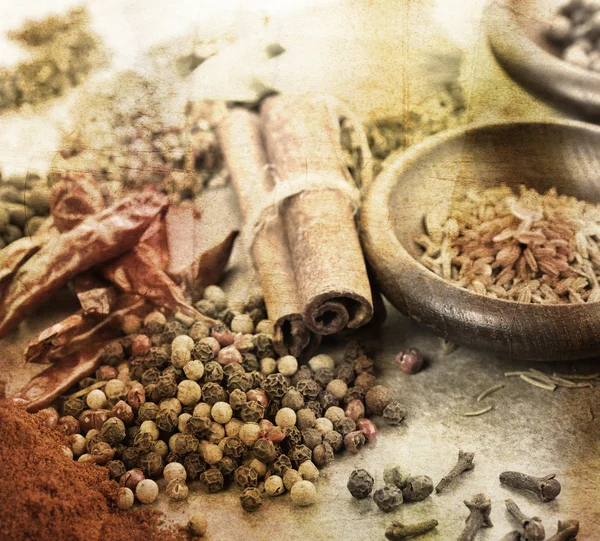 Grunge bild av kryddor — Stockfoto