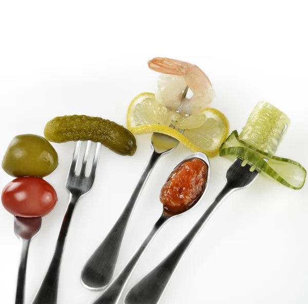 Antipasti sulle forchette — Foto Stock