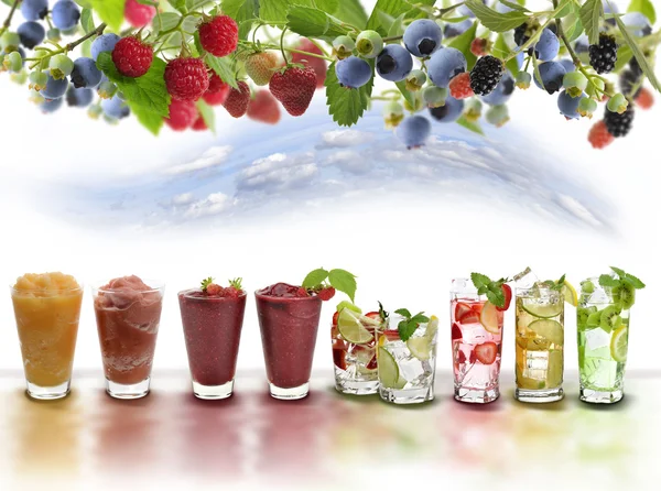 Assortiment de boissons aux fruits — Photo