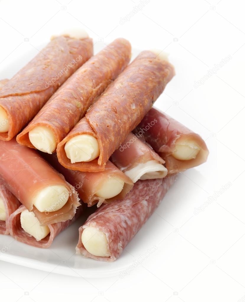 Meat And Salami Rolls With Cheese Stock Photo by ©svetas 22429645