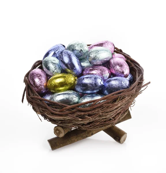 Çikolata yumurta yuva — Stok fotoğraf