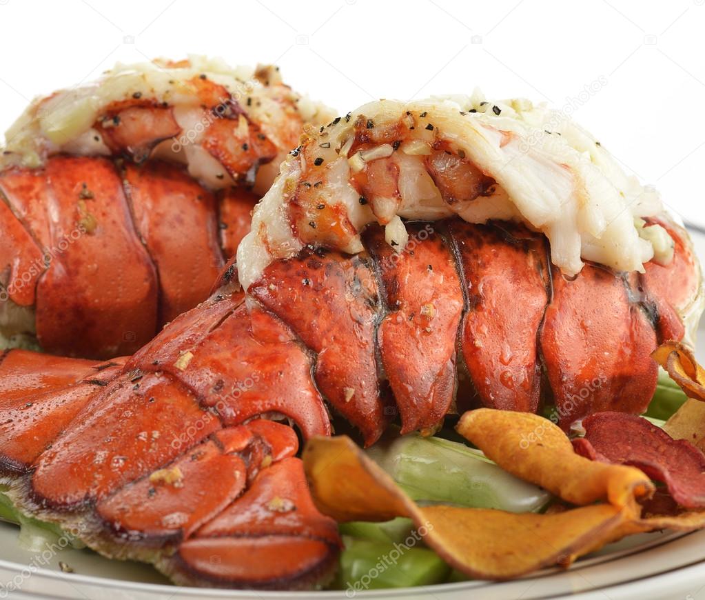 Grilled Lobster Tail With Asparagus