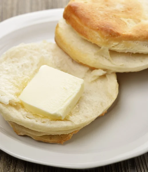 Biscuits With Butter — Stock Photo, Image