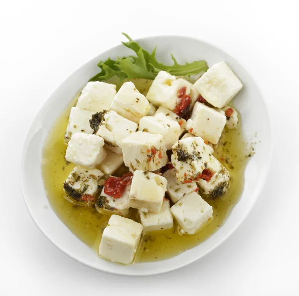 Fromage feta à l'huile et aux herbes — Photo