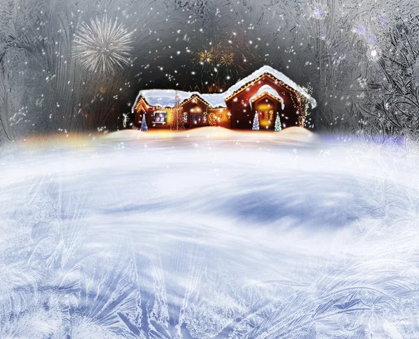 Christmas Decorated House — Stock Photo, Image