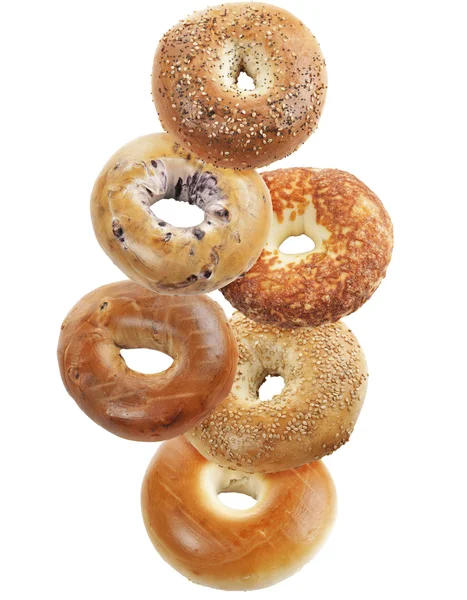 Bagels isolado no fundo branco — Fotografia de Stock