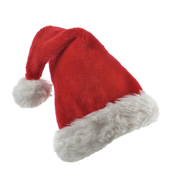 Santa Claus Red Hat Isolated On White — Stock Photo, Image