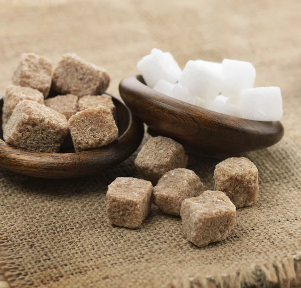 Brown And White Sugar — Stock Photo, Image