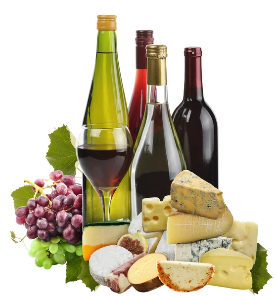 Wine ,Grape And Cheese — Stock Photo, Image