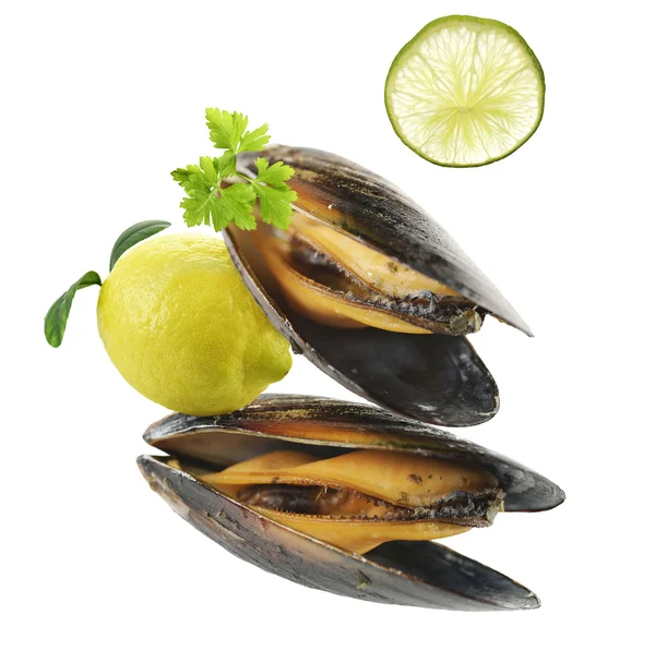 Cozze con salsa all'aglio — Foto Stock