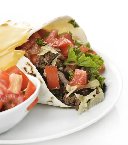 Burrito au boeuf et légumes — Photo
