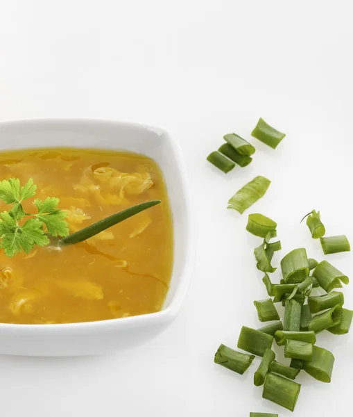 Vejce pokles polévka — Stock fotografie