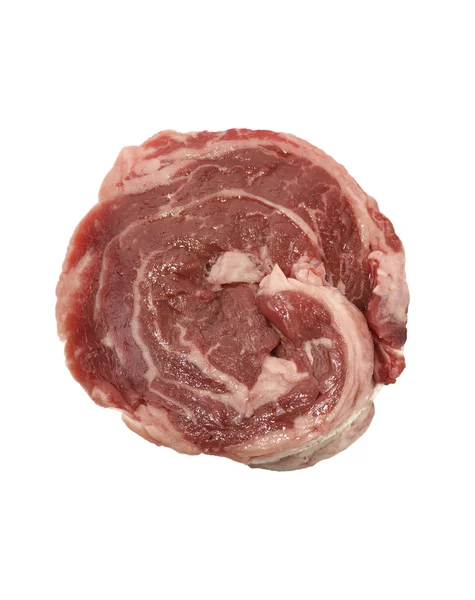 Kawałek czerwonej surowego mięsa stek — Zdjęcie stockowe