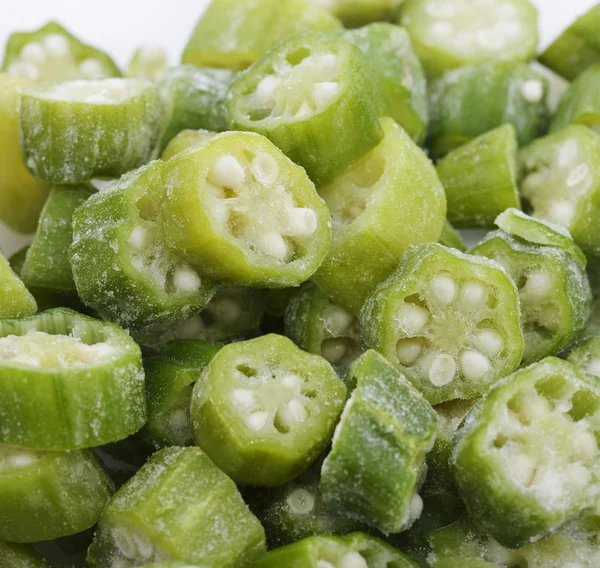 Gefrorenes rohes Okra — Stockfoto