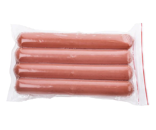 Salsicce in un pacchetto di plastica — Foto Stock