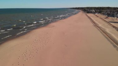 Michigan Gölü yakınlarındaki Sandy Plajı. Hava görünümü.