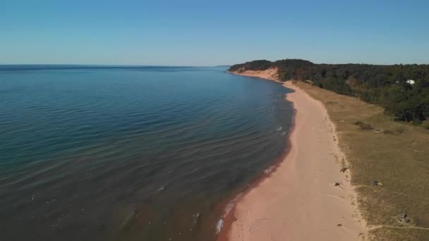 Αεροφωτογραφία Της Λίμνης Michigan Ακτή — Αρχείο Βίντεο