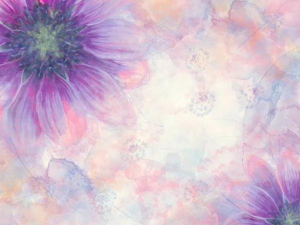 Absract Flower Background Watercolor Digital Illustration — 스톡 사진