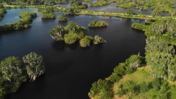 Luchtfoto Van Florida Countryside Met Meren Paden — Stockvideo