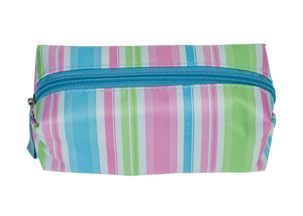 Striped cosmetics bag — Stock Photo, Image