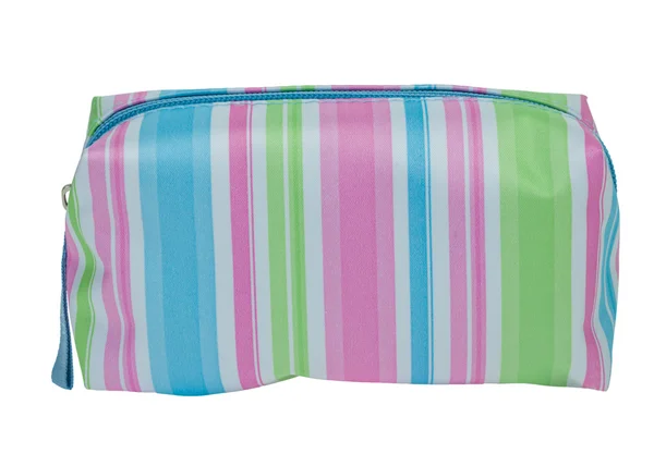Striped cosmetics bag — Stock Photo, Image