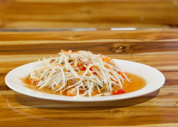 Insalata di papaya verde cibo tailandese — Foto Stock