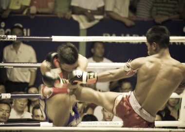 Bangkok, Tayland-Ekim 04: tanımlanamayan boksörler rekabet içinde t