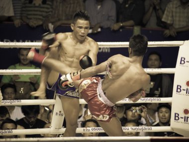 Bangkok, Tayland-Ekim 04: tanımlanamayan boksörler rekabet içinde t