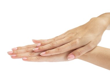 kadınların elleri ile manikür çivi