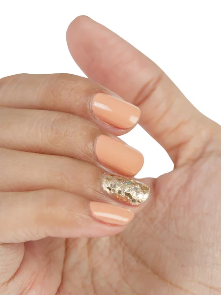 Mulheres mãos com unha manicure closeup — Fotografia de Stock
