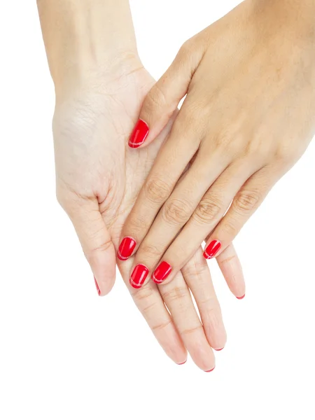 Manos de mujer con manicura de uñas — Foto de Stock