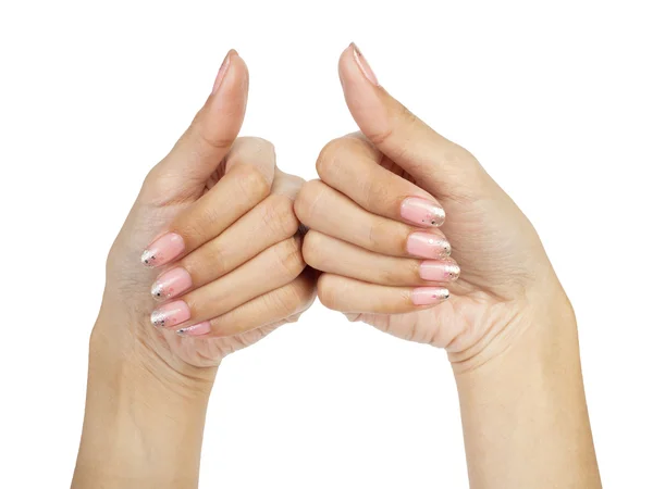 Manos de mujer con manicura de uñas — Foto de Stock