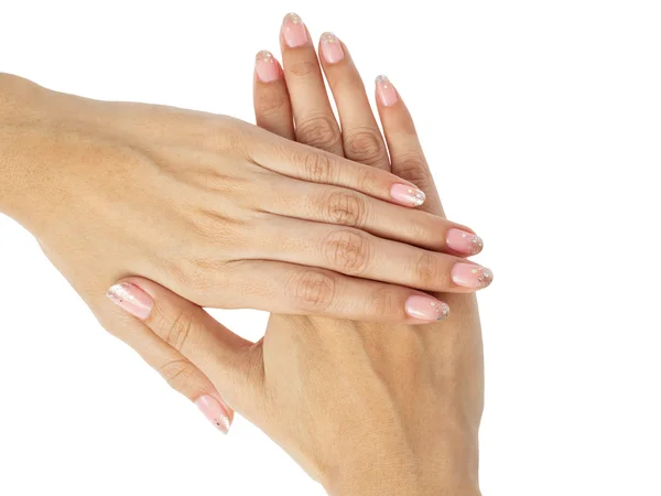 Women hands with nail manicure — Stock Photo, Image