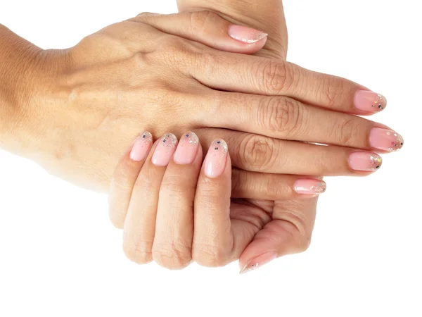 Manos de mujer con manicura de uñas — Foto de Stock