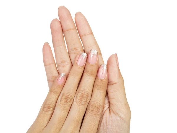 Mujeres manos con manicura de uñas primer plano — Foto de Stock