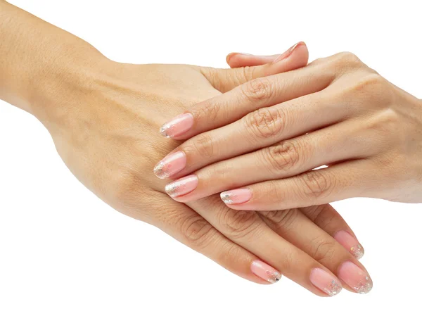 Manos de mujer con manicura de uñas —  Fotos de Stock