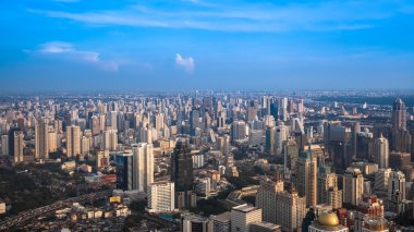 Bangkok, Tayland - Kasım 09: cityscape n trafik ile