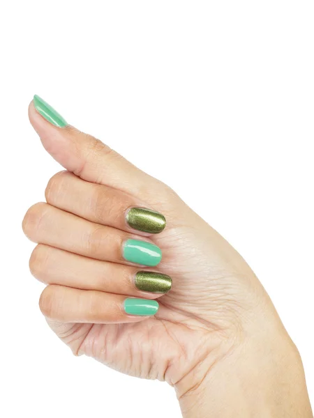 Manos de mujer con manicura de uñas — Foto de Stock