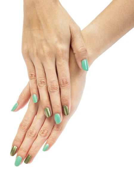 Vrouwen handen met nagel manicure — Stockfoto